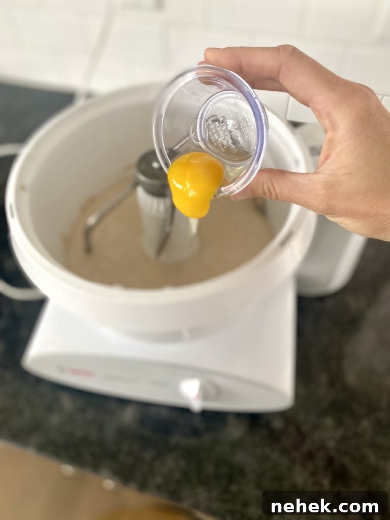 Egg for dough