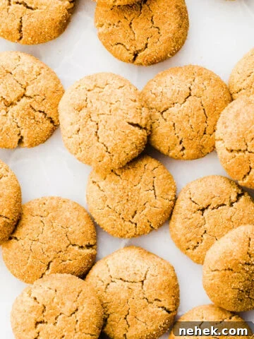 Pumpkin snickerdoodles spread out on a marble surface.