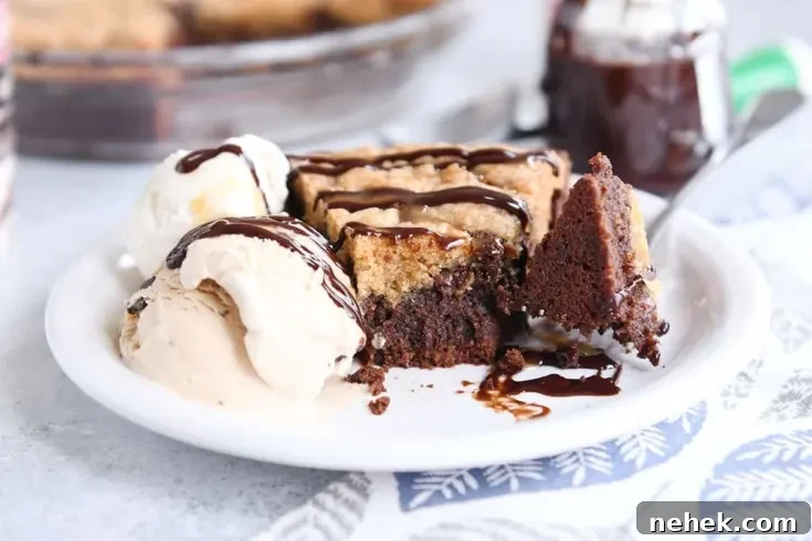 Image for Easy Brookie Pie {Brownie + Chocolate Chip Cookie}