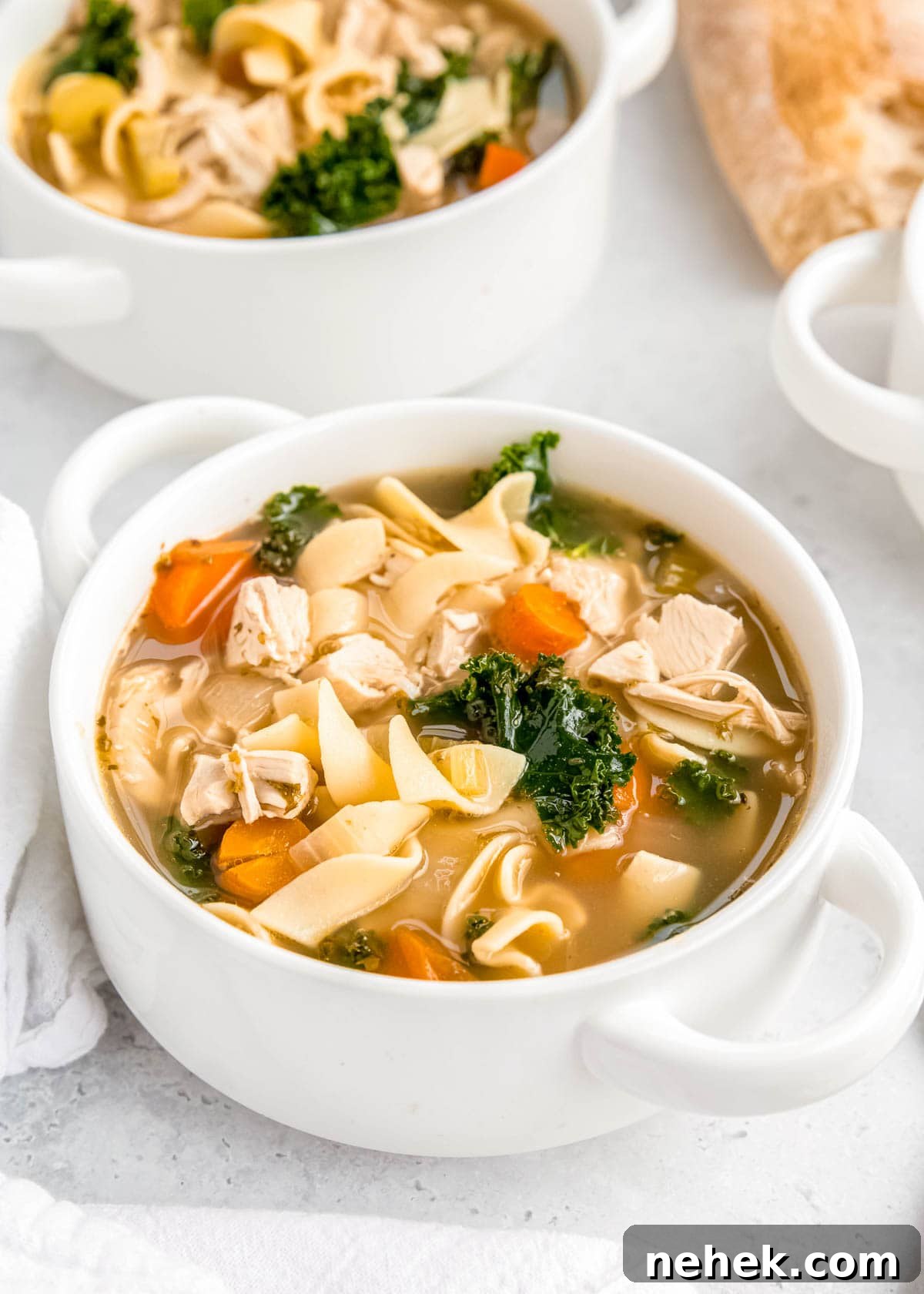 Classic Homemade Chicken Noodle Soup Recipe for Comforting Meals 15 two bowls of homemade chicken noodle soup