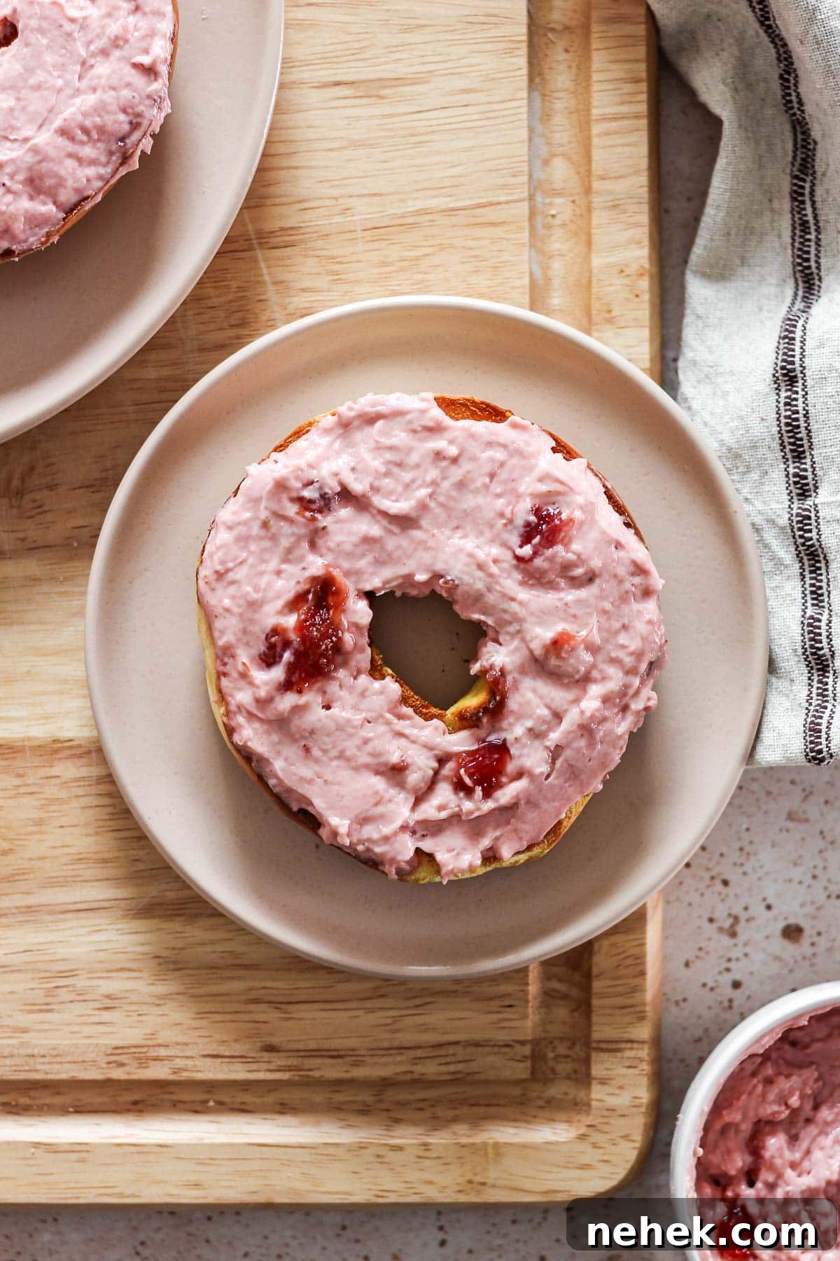 Strawberry cream cheese in a bowl