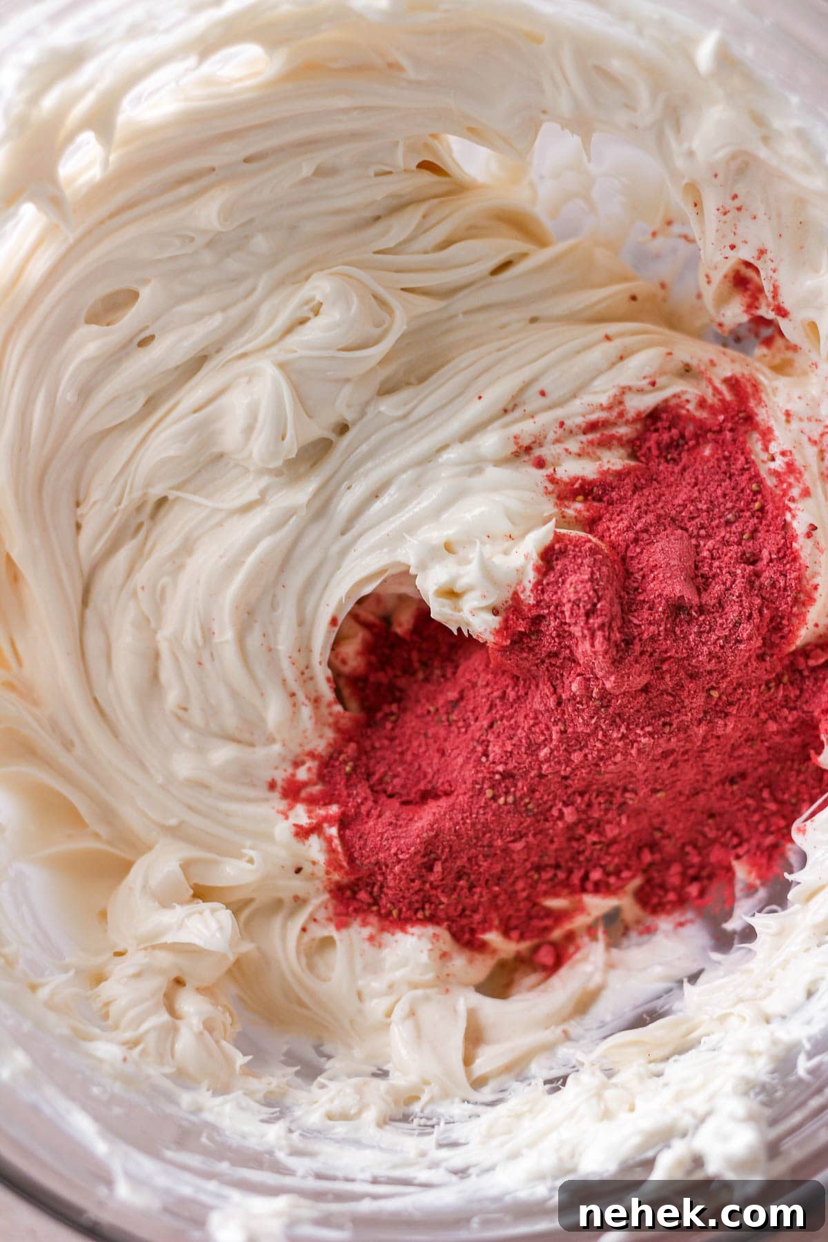 Step 2 add strawberry powder