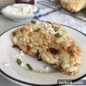 sundried tomato scone on plate
