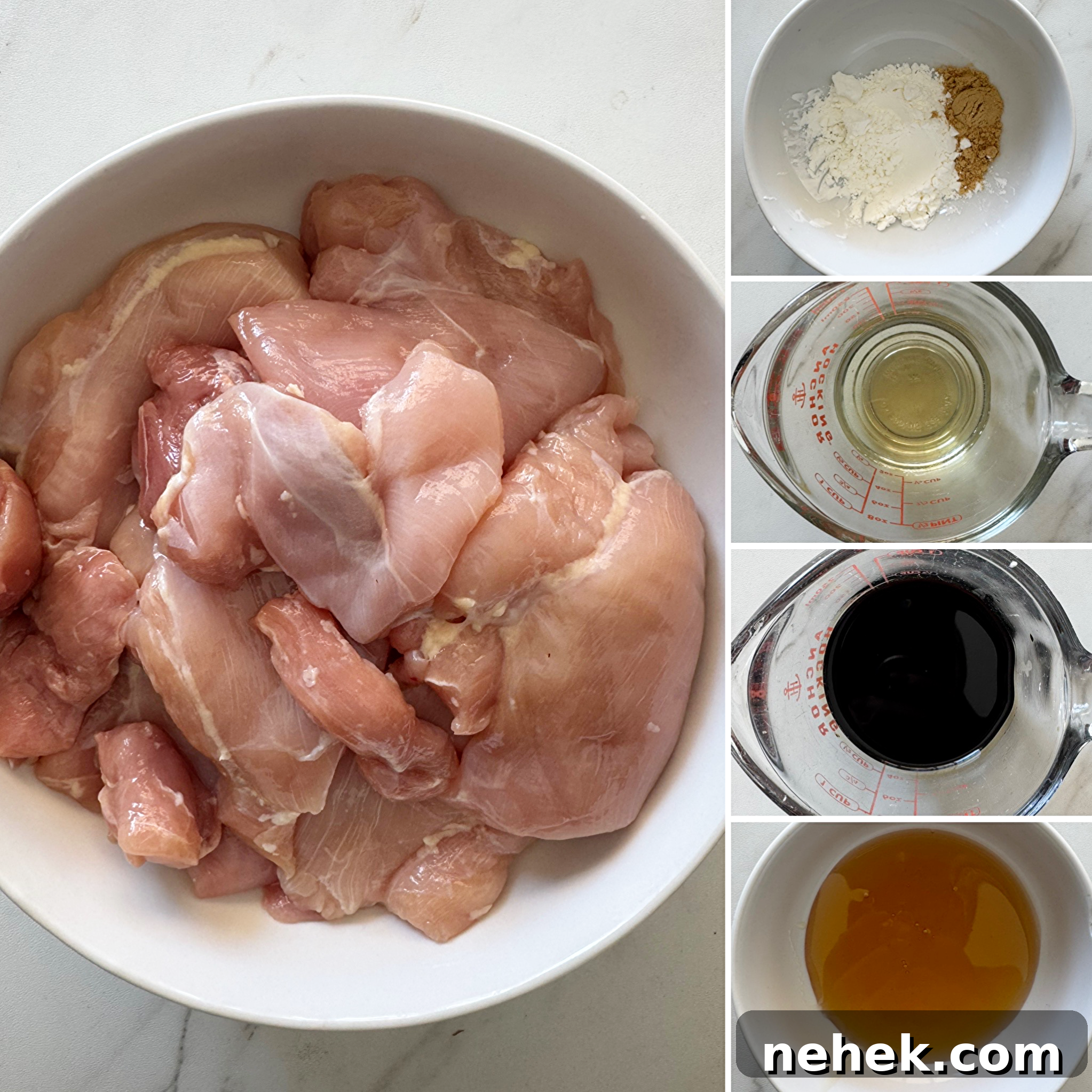 collage of ingredients for slow cooker teriyaki chicken