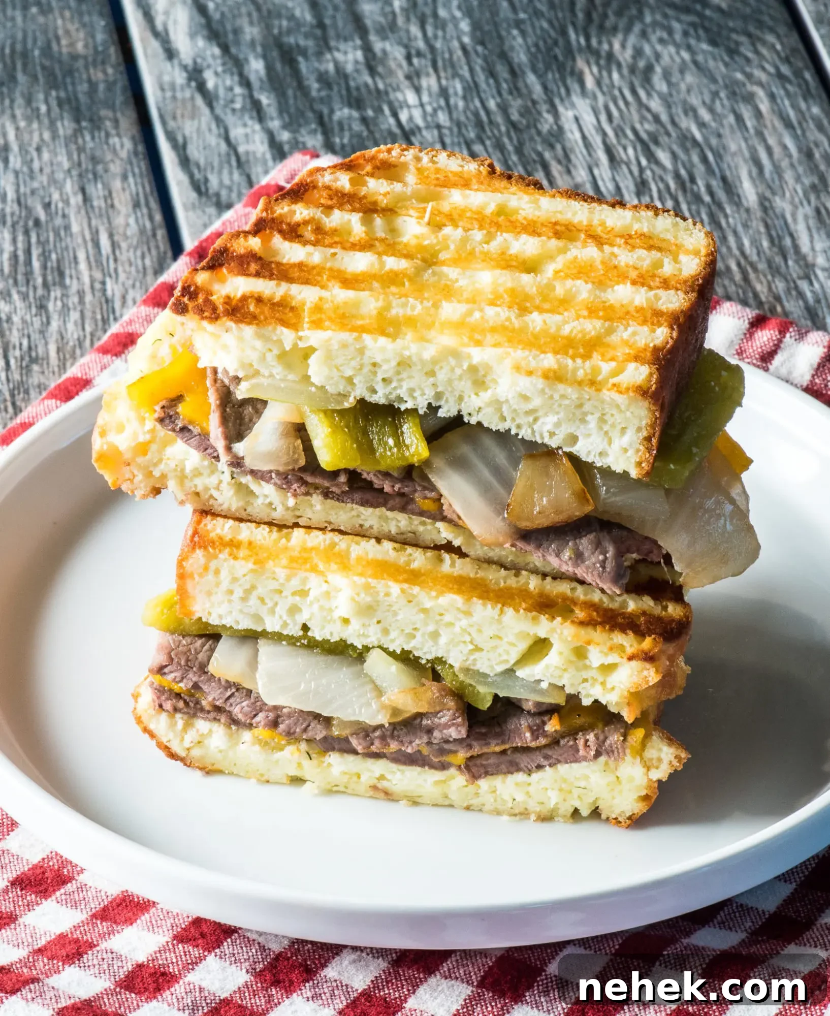Philly Chili Cheesesteak vertical closeup