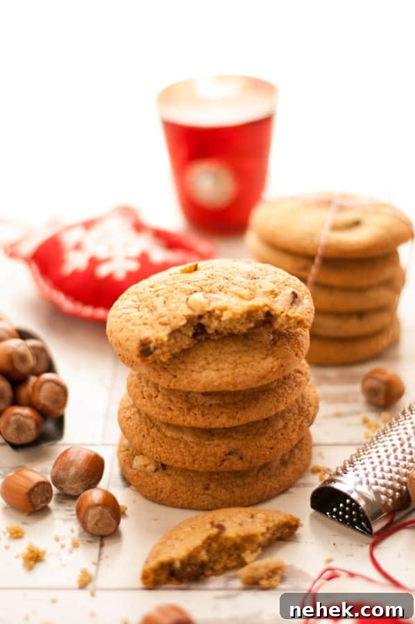 Chocolate Hazelnut Nutmeg Cookies Recipe with Crunchy Hazelnuts 3 Nutmeg Cookies with Chocolate and Hazelnuts