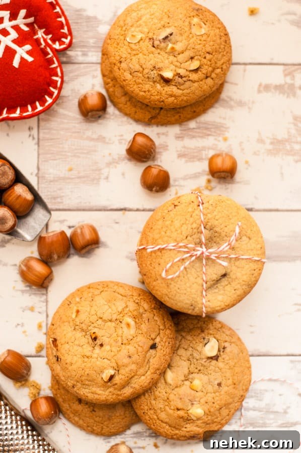 Chocolate Hazelnut Nutmeg Cookies Recipe with Crunchy Hazelnuts 6 Nutmeg Cookies with Chocolate and Hazelnuts
