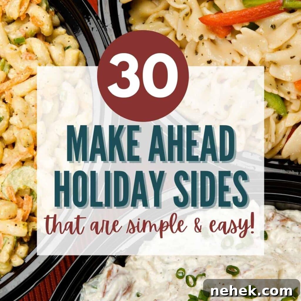 30 Make-Ahead Christmas Side Dishes to Prep Before the Big Day 2 holiday side dishes with text overlay