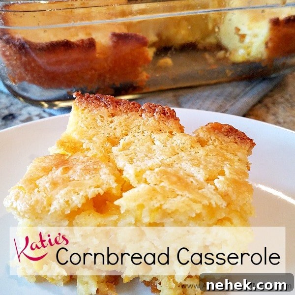 Katie's cornbread casserole in a dish