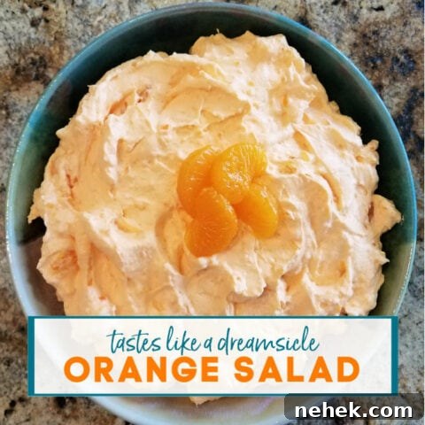 mandarin orange jello salad in a bowl