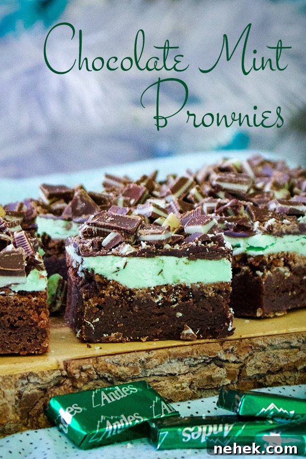 A tray of Chocolate Mint Brownies, cut into slices and ready to eat.