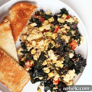 tofu scramble with zucchini and corn