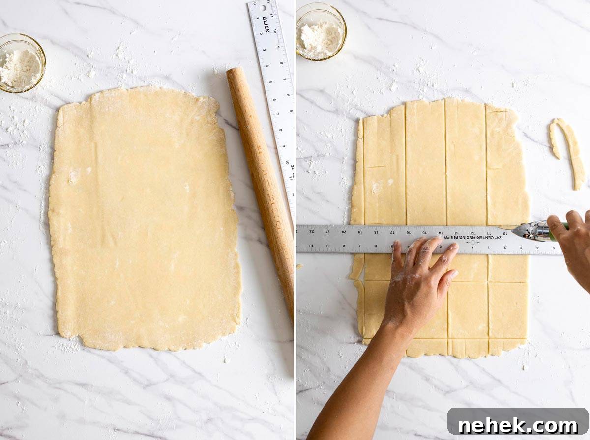 Rolling out pie dough to make pop tart crust.