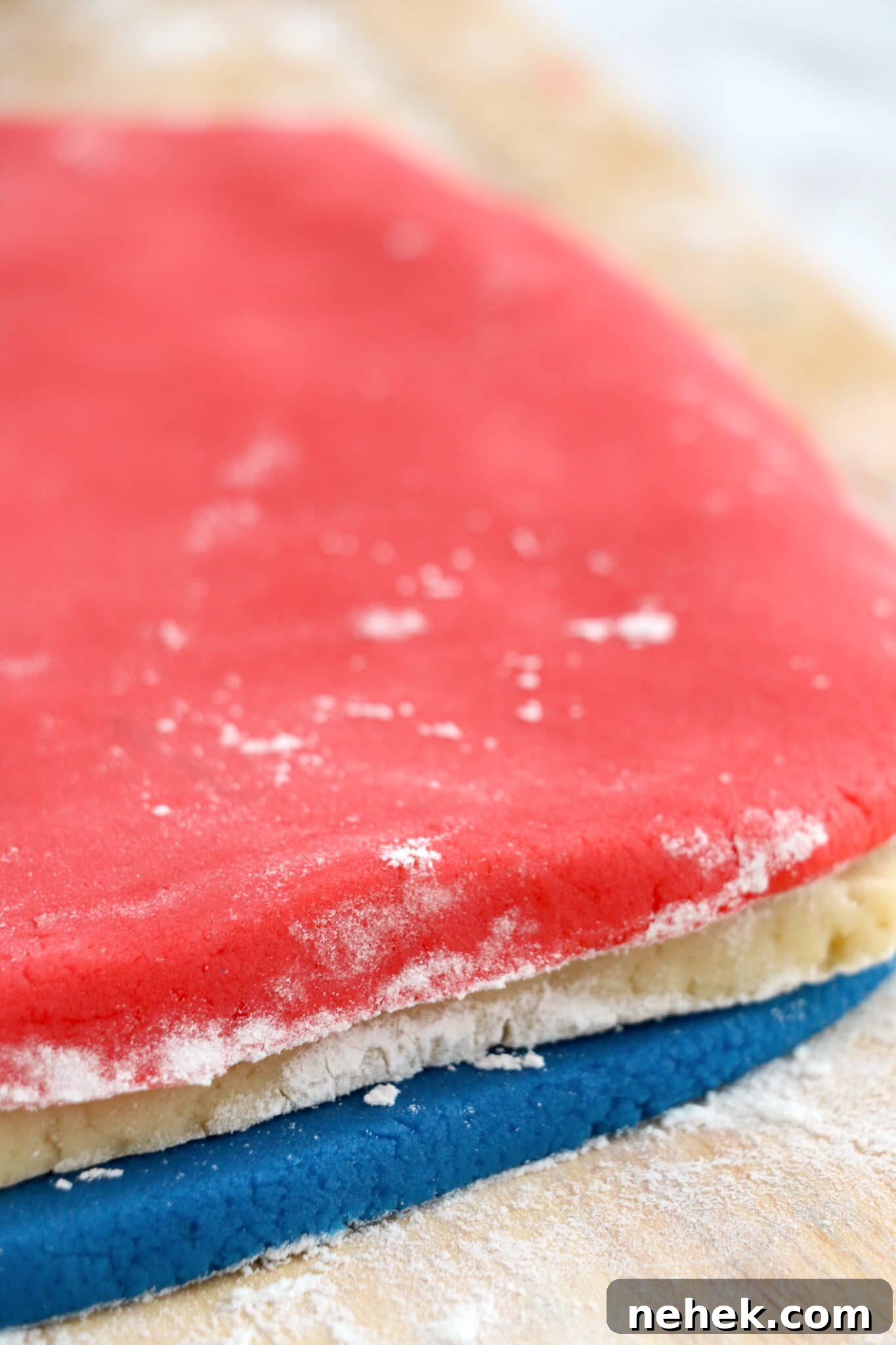 Patriotic Red, White & Blue Sugar Cookie Recipe 11 red dough over the white dough
