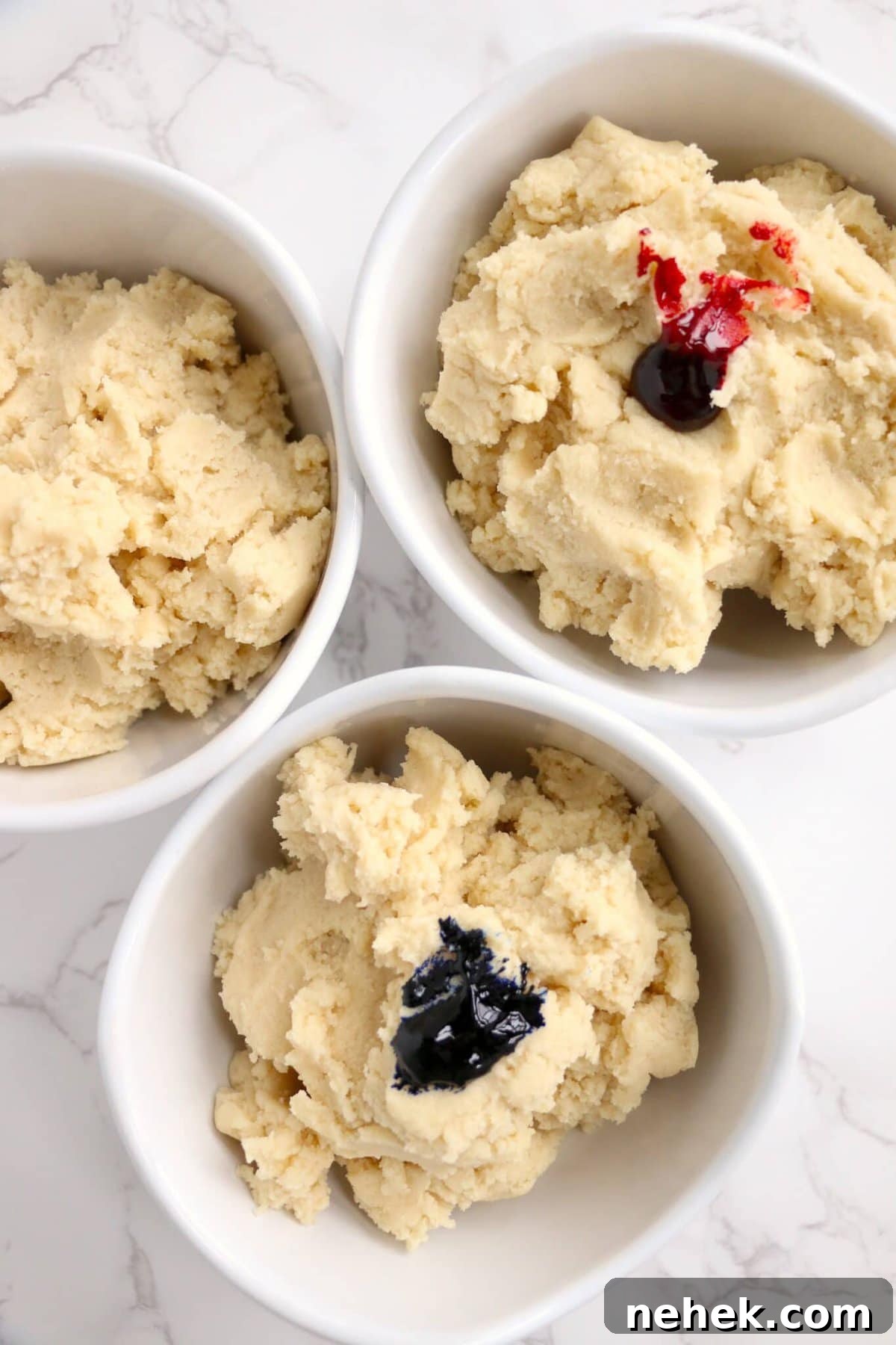 Patriotic Red, White & Blue Sugar Cookie Recipe 7 coloring the cookie dough