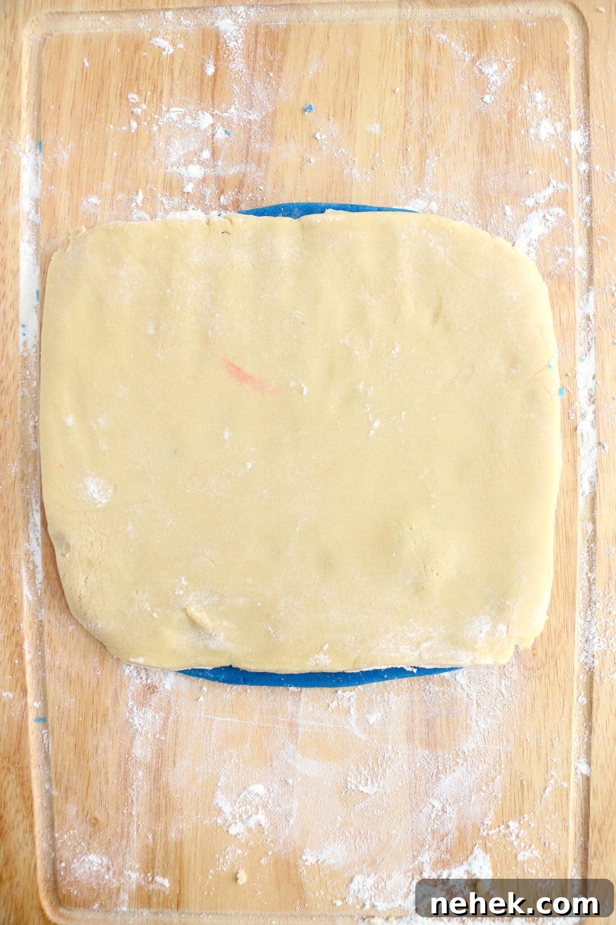 Patriotic Red, White & Blue Sugar Cookie Recipe 10 white dough over blue