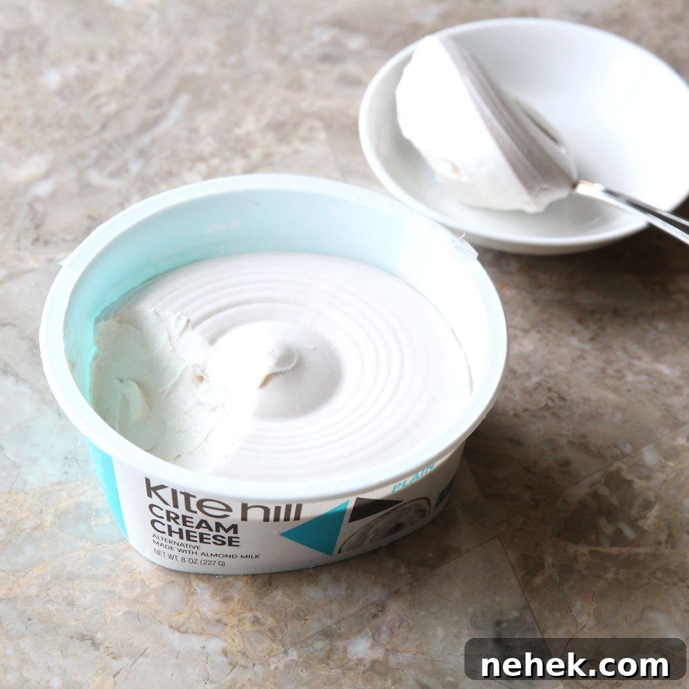 Vegan cream cheese option note