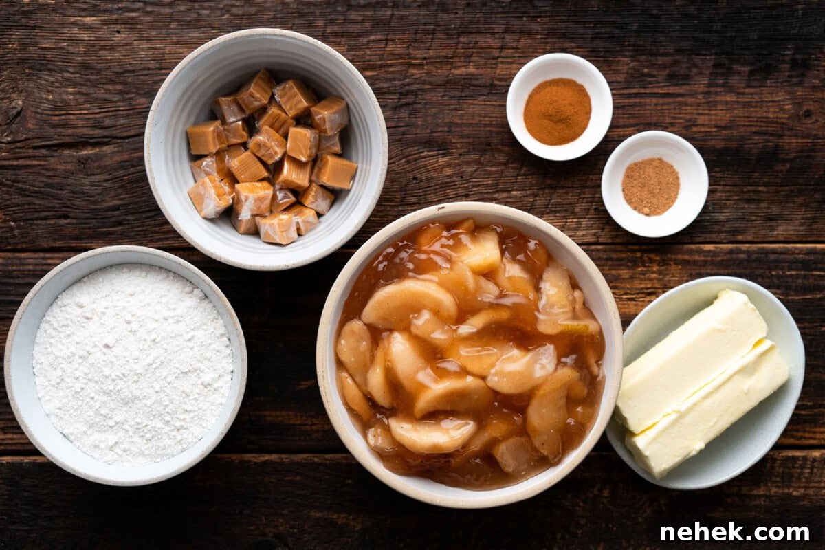 Ingredients for Caramel Apple Dump Cake