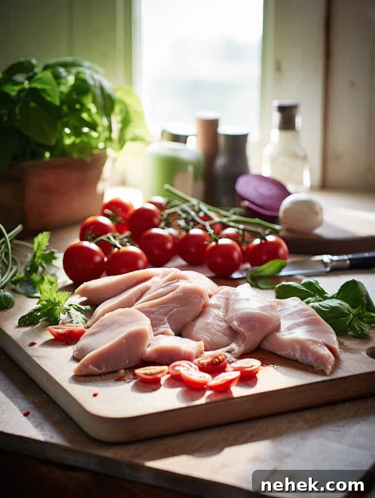 One-Pan Bruschetta Chicken Recipe with Tomato Basil Topping 4 one-pan chicken bruschetta