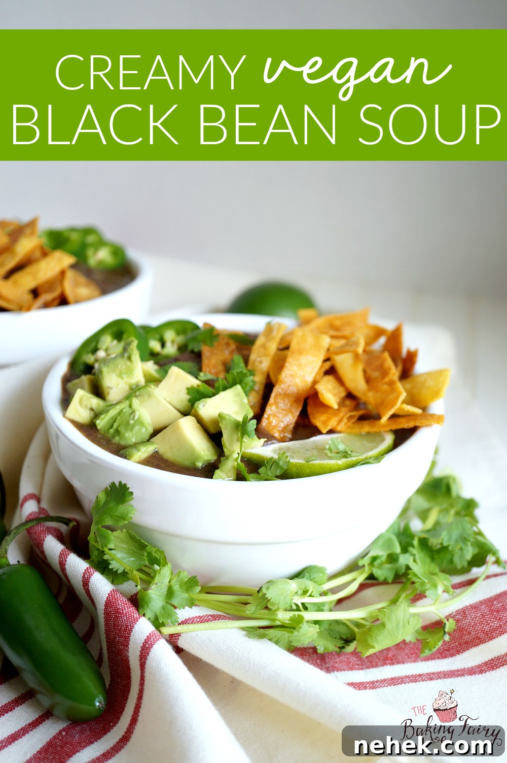 creamy vegan black bean soup | The Baking Fairy