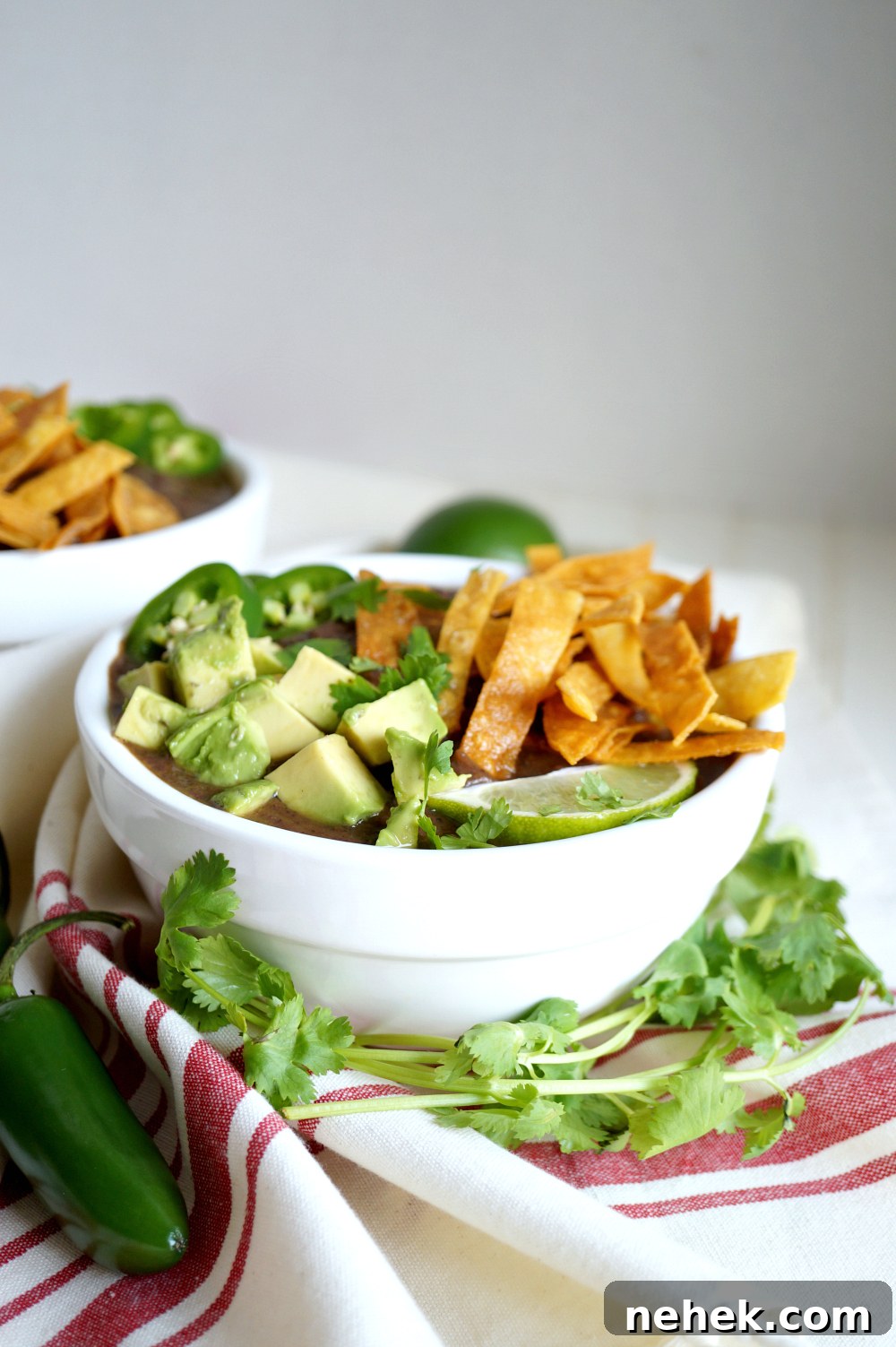 creamy vegan black bean soup | The Baking Fairy