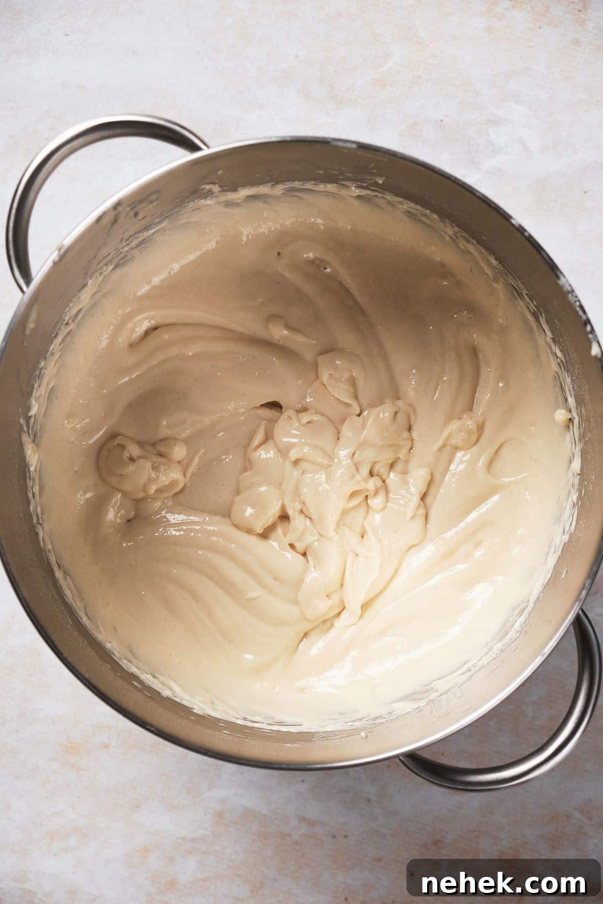finished cake batter made using the reverse creaming method.