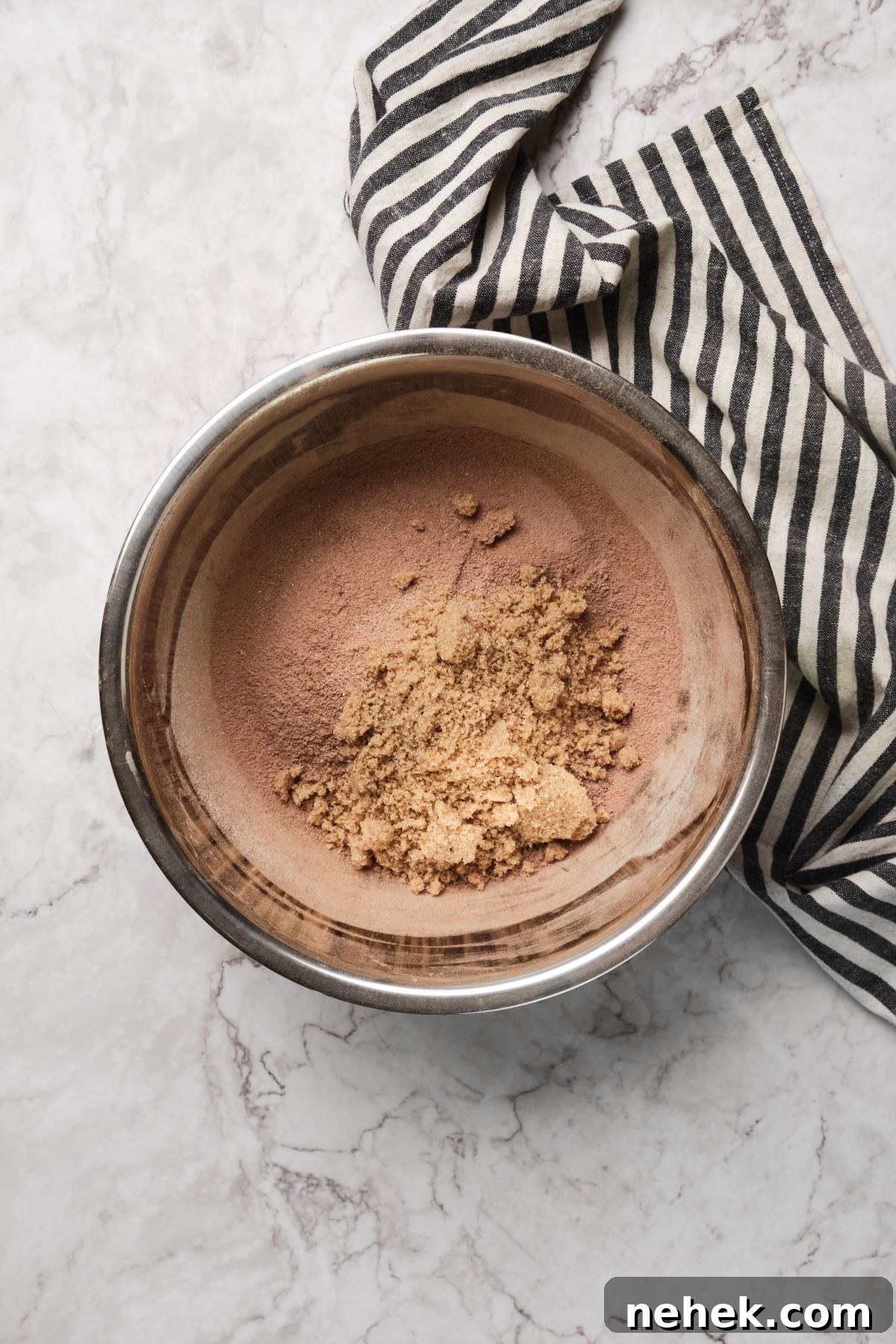 mixing dry ingredients in a bowl for two-bowl method.