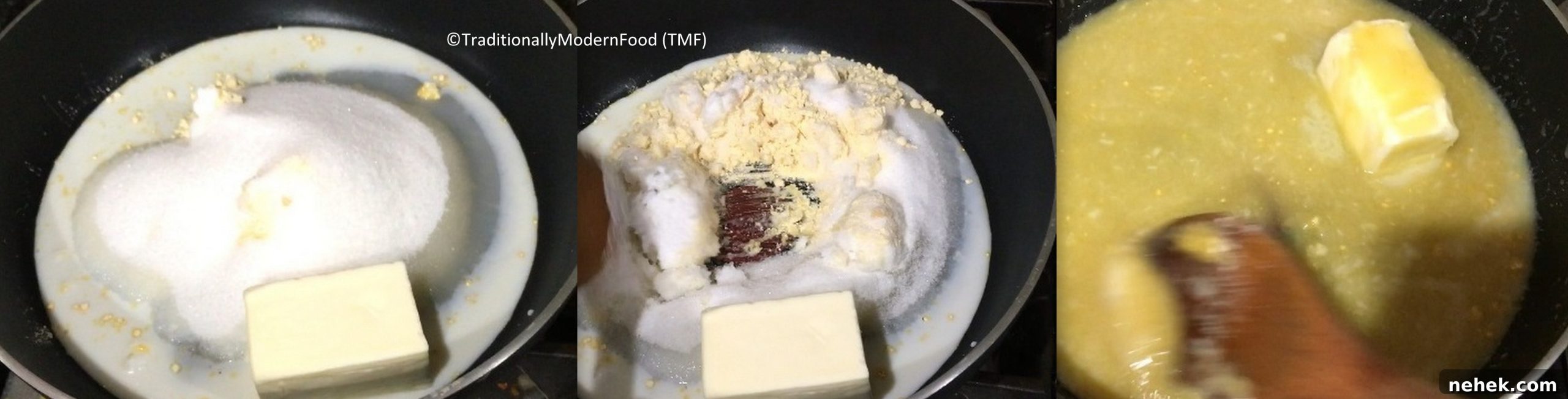 Preparing burfi