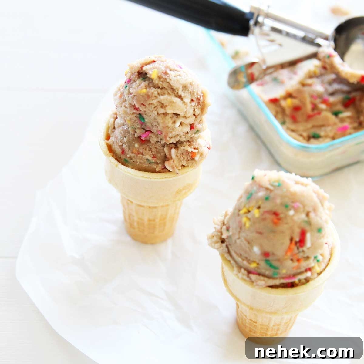 Vanilla Birthday Cake Nice Cream: Dairy-Free Homemade 10 Nice cream served