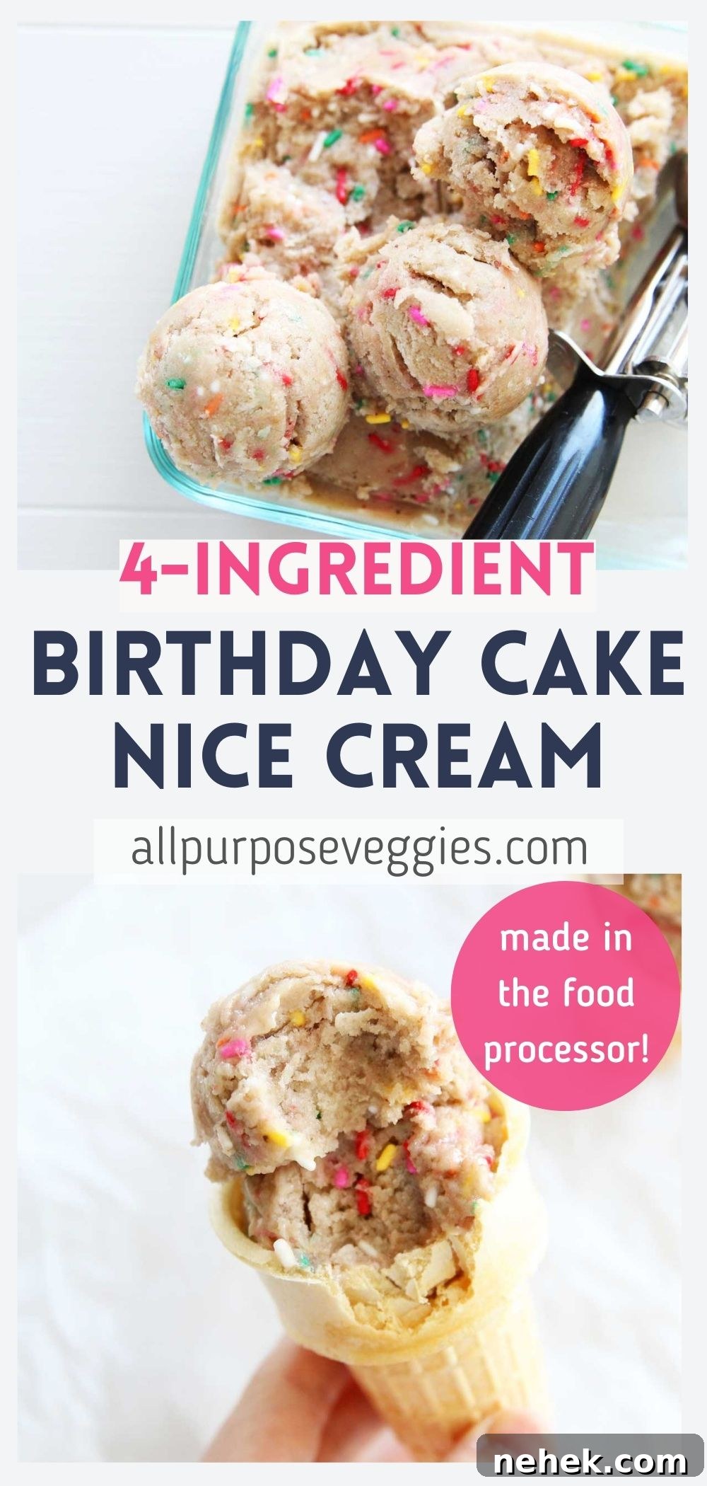 Vanilla Birthday Cake Nice Cream: Dairy-Free Homemade 13 Confetti Birthday Cake Nice Cream Recipe