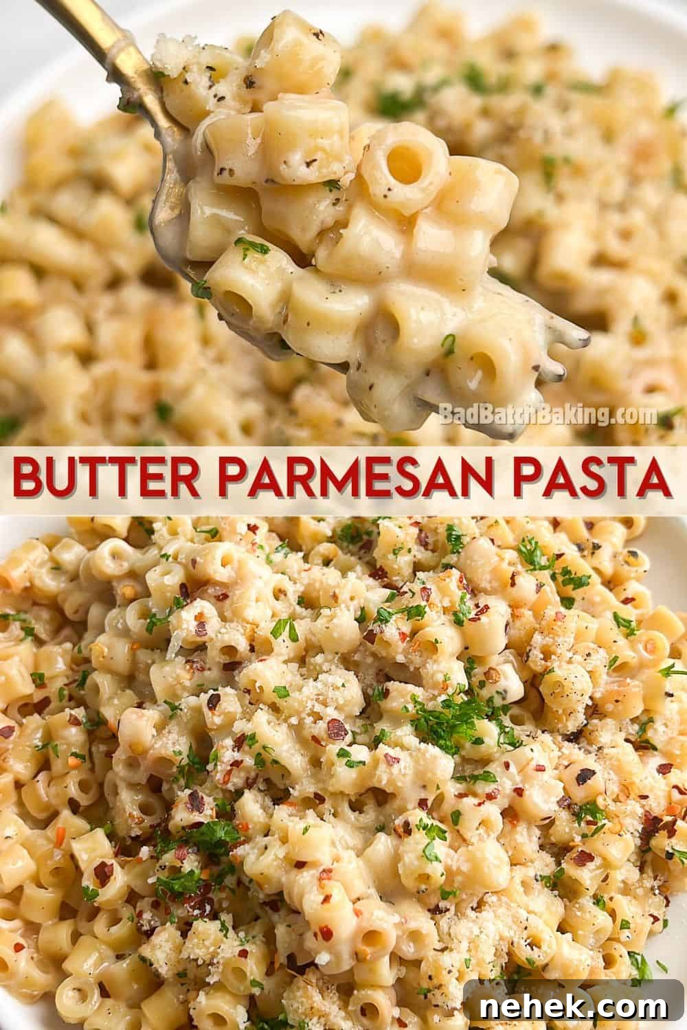 butter parmesan pasta on a plate