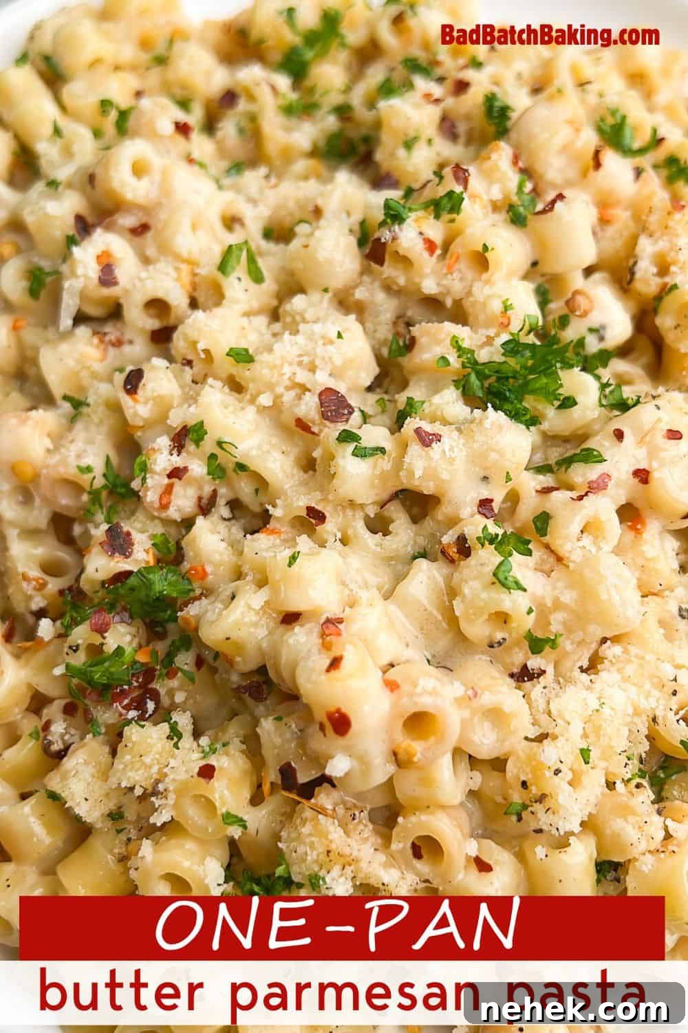 butter parmesan pasta on a plate