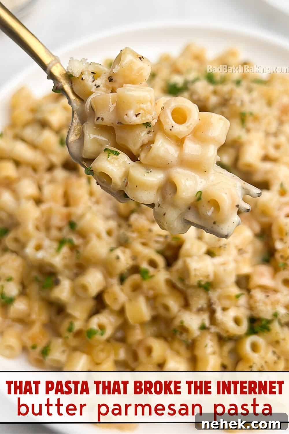 butter parmesan pasta on a plate