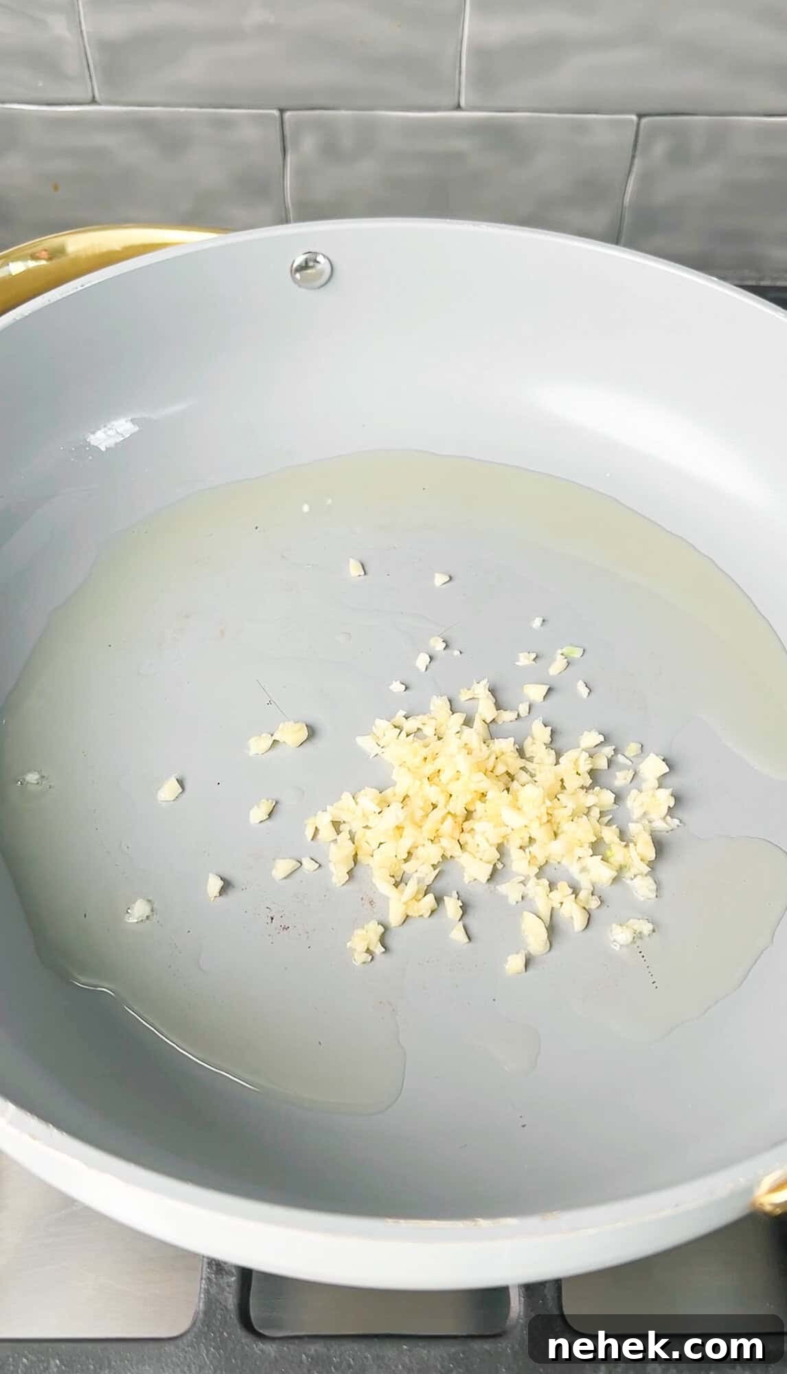 garlic and olive oil in a pan