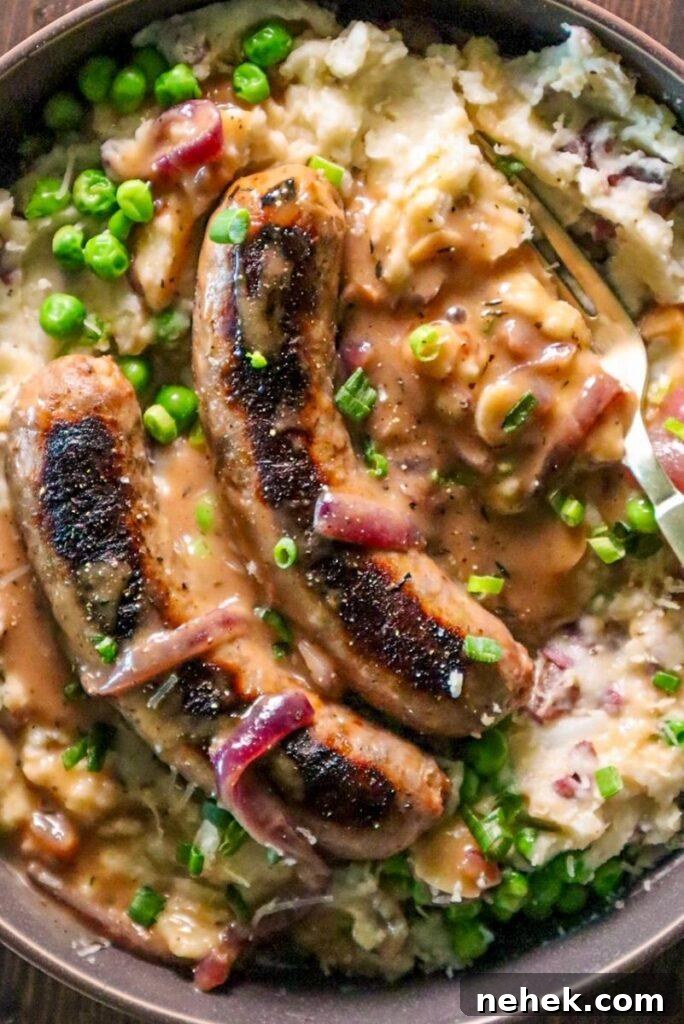 Crispy Bangers with White Cheddar Mash and Garlic-Onion Gravy 4 img 5506 3
