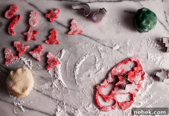 Christmas Marzipan Gifts and Recipes for Festive Treats 6 red marzipan dough with festive shaped cookie cutters
