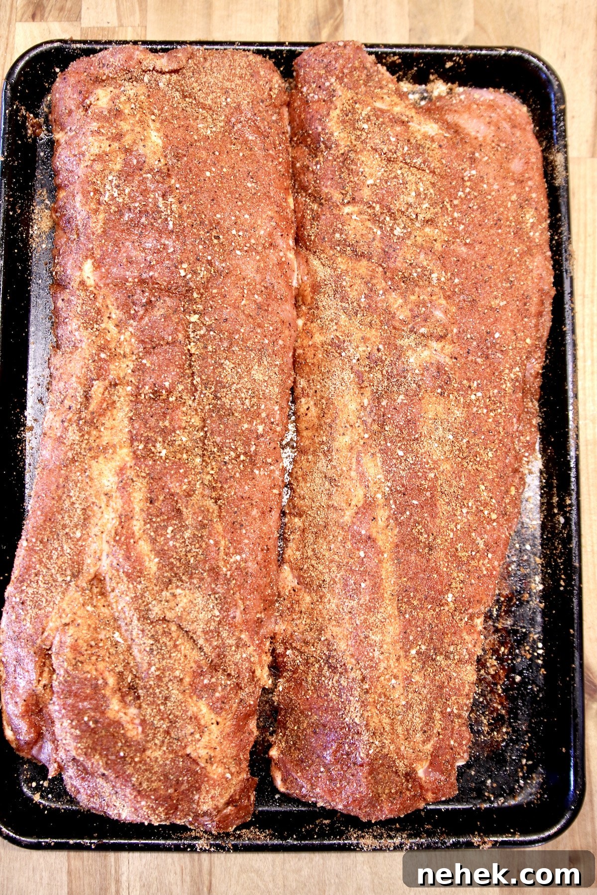 Baby Back Ribs with pork rub. Dry rubbed ribs - 2 racks.