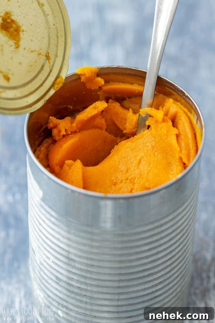 Homestyle Pumpkin Flatbread Recipe for Fall Gatherings 3 Canned pumpkin puree used for making pumpkin flatbread.