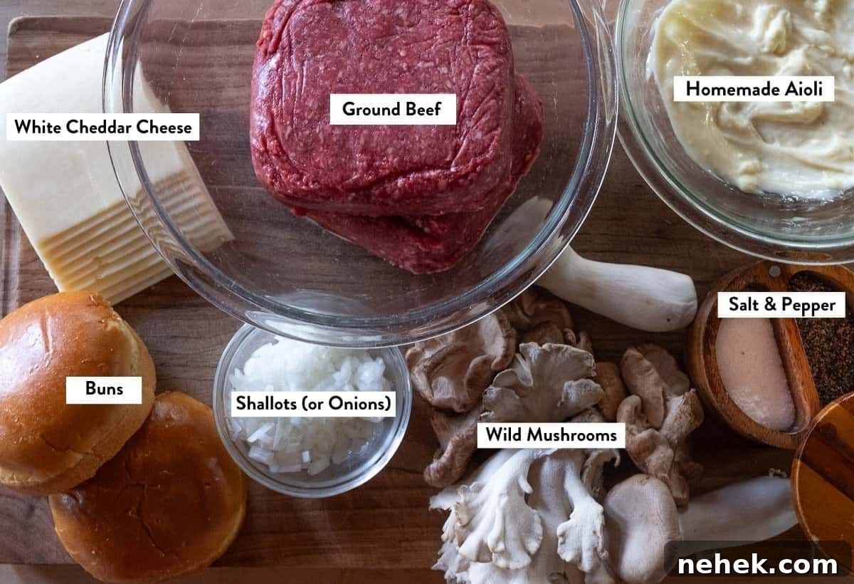 Gourmet Wild Mushroom Burger Recipe 3 Ingredients for Gourmet Mushroom Burgers