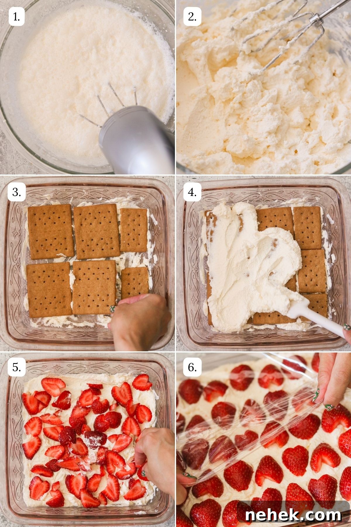 5-Ingredient No-Bake Strawberry Icebox Cake 4 Layering the icebox cake